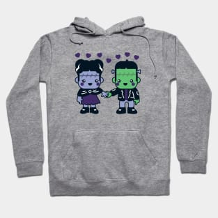 Kawaii Frankenstein's Monster and Bride of Frankenstein Hoodie